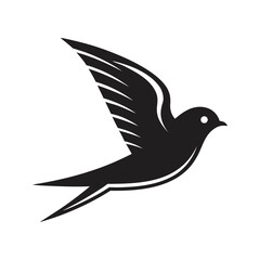 simple minimalist flying bird vector logo