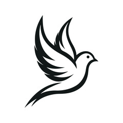 simple minimalist flying bird vector logo