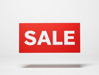 Red sale sign indicating discount and special offer