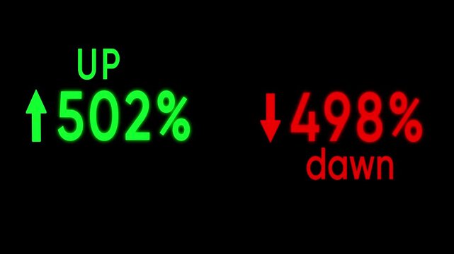 Stock Market Fluctuations Rise and Fall. Percentage icon of quality Successful organization strategy and management. Percentage icon of quality with up arrow and cost with down arrow