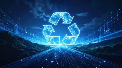 Futuristic concept of environmental protection and digital recycling technology integration - Powered by Adobe