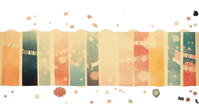 Abstract Watercolor Illustration of Vertical Rectangles in Pastel Hues and Splatter Effects Against a Black Background - Powered by Adobe