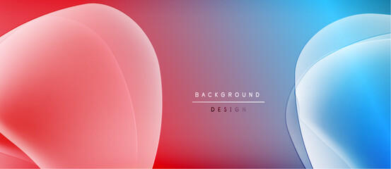 Abstract background features overlapping colorful layers. Red, purple, blue gradients create dynamic visual effect. Minimalist text present.