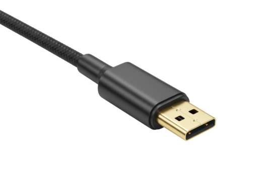 Isolated USB cable for connecting devices with a woven cover for secure connections