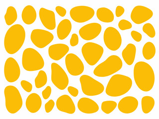Vibrant yellow abstract organic shapes scattered across a white canvas for creative projects