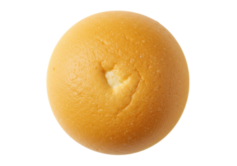 Isolated plain bagel with a subtle dimple, a classic breakfast staple on its own