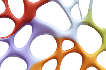 Abstract Organic Structures in Red Orange Yellow and Purple against a Black Background