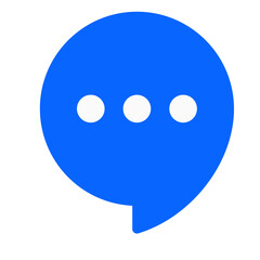 Blue Speech Bubble with Ellipses Icon
