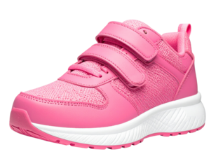 Stylish Chunky Sole Pink Sport Sneaker with Velcro Straps PNG