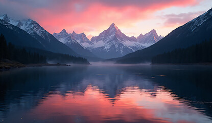 Fototapeta premium Mirror Lake at Twilight