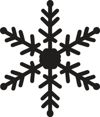 Geometric Snowflake Vector Icon, Symbol of Winter, Snow, and Cold Weather