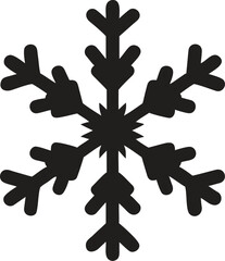 Geometric Snowflake Vector Icon, Symbol of Winter, Snow, and Cold Weather