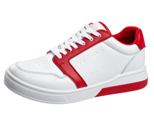  Stylish White and Red Sneaker Floating Mid-Air PNG