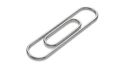 Silver paperclip isolated on white