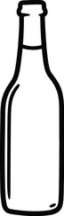 Elegant outline of a glass bottle, perfect for beverage branding, showcasing minimalist design and clean lines for various creative projects.