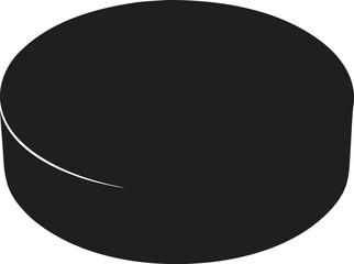 Ice Hockey Puck Silhouette, Vector Icon Symbol for Winter Sports and Competition
