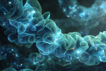 nucleotidase dances through glowing crystals like a maestro conducting electric blue waves