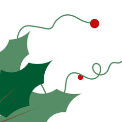 Christmas Holy Leaf Corner