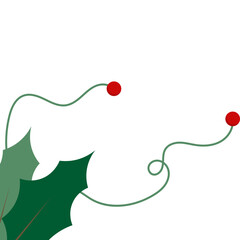 Christmas Holy Leaf Corner