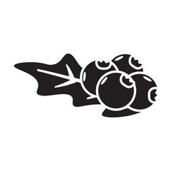 Holly Berries and Leaves Solid Icon