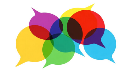 Colorful overlapping speech bubbles representing communication and ideas