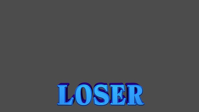Transparent material, loser, game, caption, CG, motion, usable for YouTube, showdown