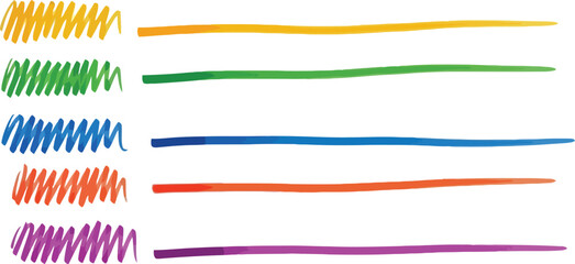 Colorful marker strokes showcase vibrant hues, perfect for design elements or creative projects with a playful, artistic touch.