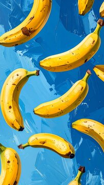 Naklejki A ripe bunch of sweet, yellow bananas is a fresh, healthy fruit for a vegetarian snack or diet