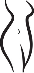 Elegant Silhouette A Minimalist Depiction of Feminine Form in Black and White Striking Simplicity A Modern Artistic Expression