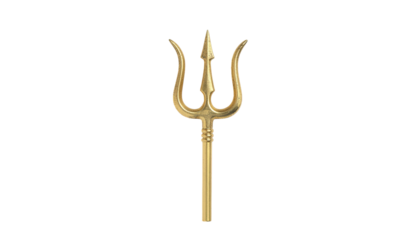 Traditional Hindu trident religious weapon spiritual symbol divine culture mythology sacred object element isolated on white background