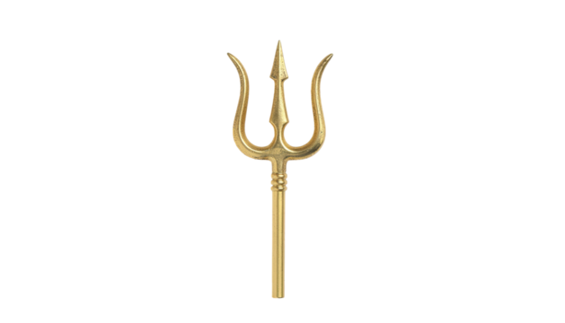 Traditional Hindu trident religious weapon spiritual symbol divine culture mythology sacred object element isolated on white background