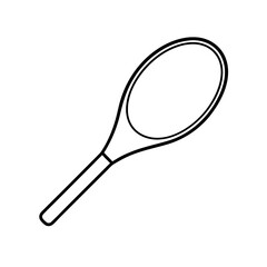 Outline drawing of a tennis racket sport on transparent background
