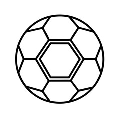 Fototapeta premium Outline drawing of a classic soccer ball on transparent background