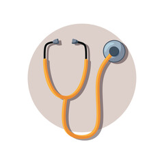 Yellow Stethoscope on white background