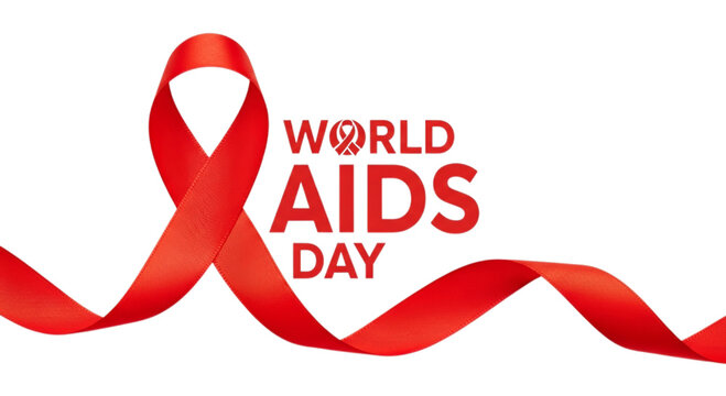 Photo of world aids day red ribbon isolated on transparent background