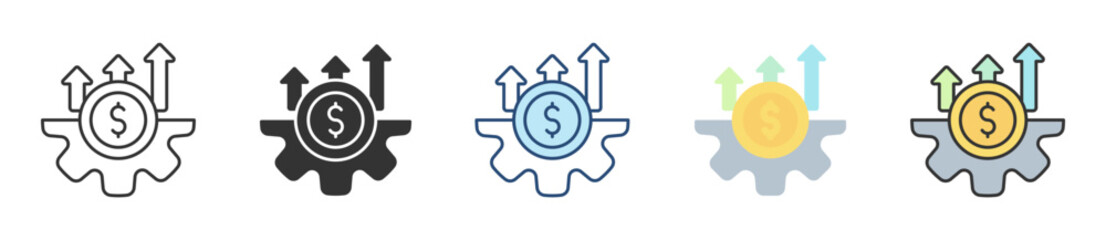 Financial Modeling Icon Set Multiple Style Collection