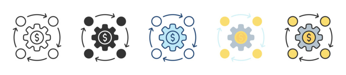 Lean Methodology Icon Set Multiple Style Collection