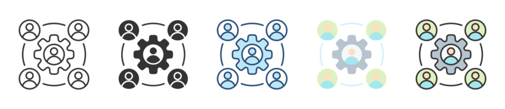 Outsourcing Icon Set Multiple Style Collection