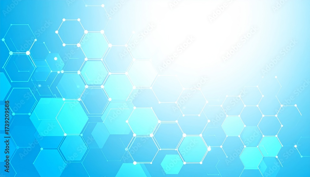 Canvas Prints abstract blue technology background with geometric hexagon pattern
