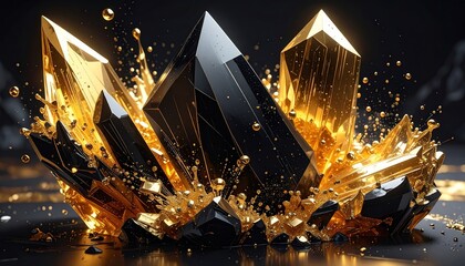Splash of gold on the background