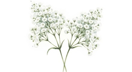 Fototapeta premium Delicate white baby s breath flowers in a natural arrangement
