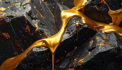 Abstract golden liquid wave pattern illustration