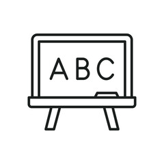 Chalkboard ABC Classroom Line Icon