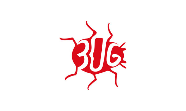 Bug text design, Bug logo design, lady bug logo design, lady bug vector