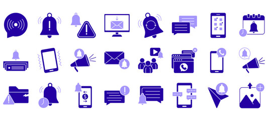 Set of Notification Icons or symbols Vector fully editable file.