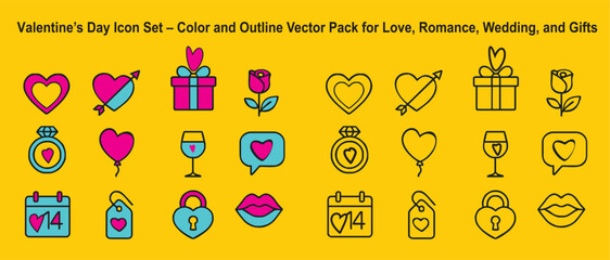 Valentine?s Day Icon Set ? Co...