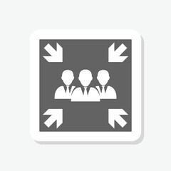 Assembly Point Symbol Sign sticker isolated on gray background