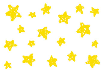 クレヨン素材　ランダムな星柄の背景