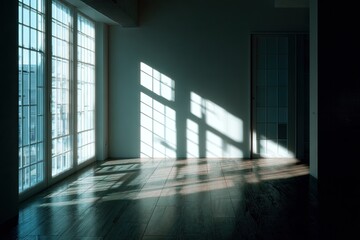 Sunlight streams into an empty room