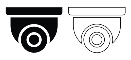 Dome security camera vector icon, minimalist black and outline CCTV surveillance symbol © Ibad Ullah